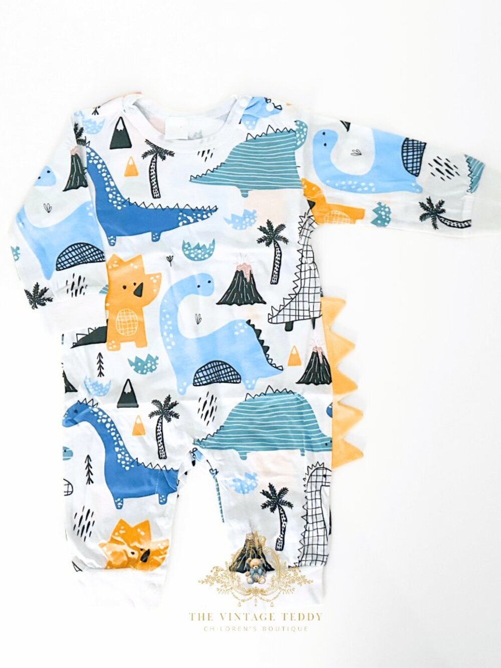 NWT Cute Kids Sleep N' Play One-piece Bodysuit Romper Pajamas Dinosaurs 9-12M